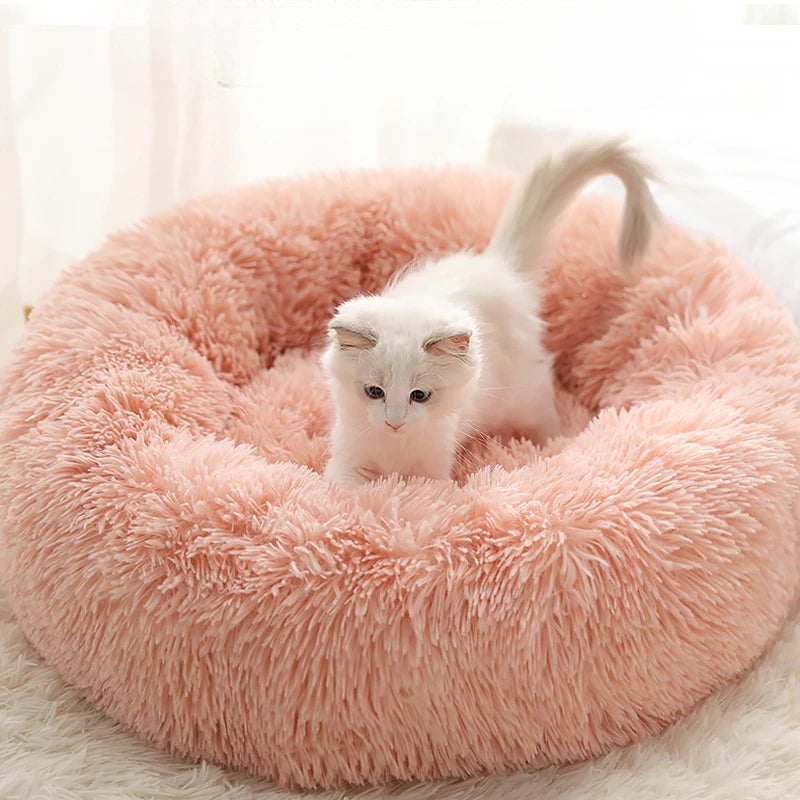 Warm Plush Round Pet Nest for Winter Comfort