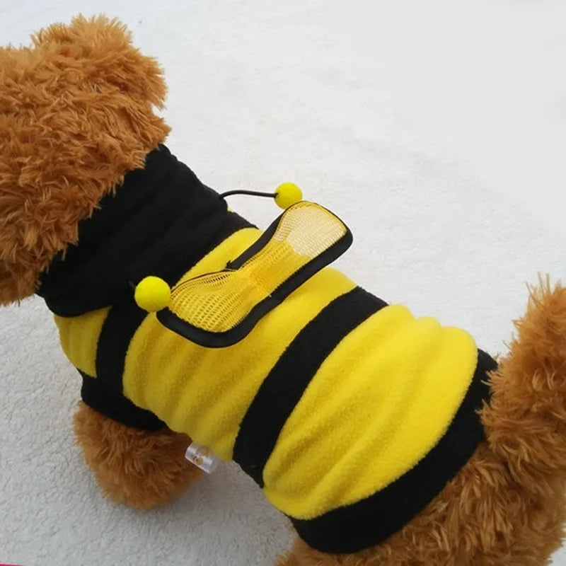 Bee Puppy Coat Fleece Hoodie Pet Apparel