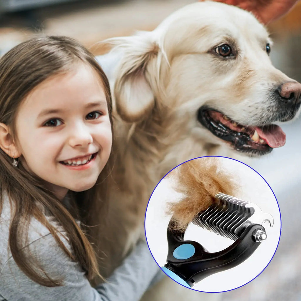 Professional Pet Deshedding Brush Fur Remover