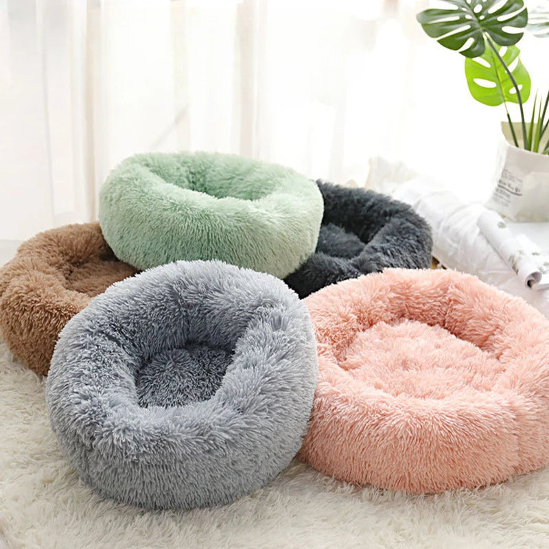 Warm Plush Round Pet Nest for Winter Comfort