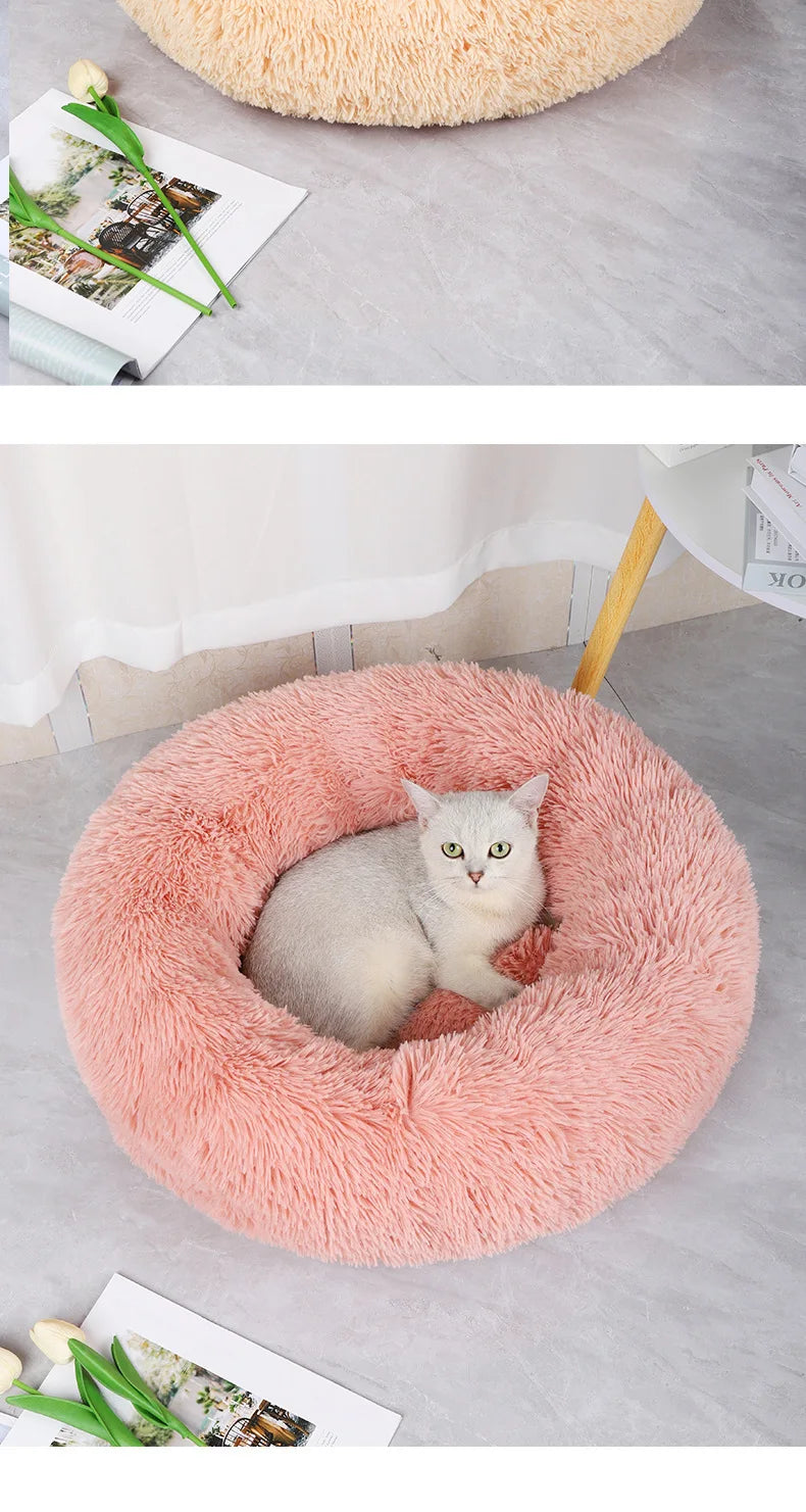 Warm Plush Round Pet Nest for Winter Comfort