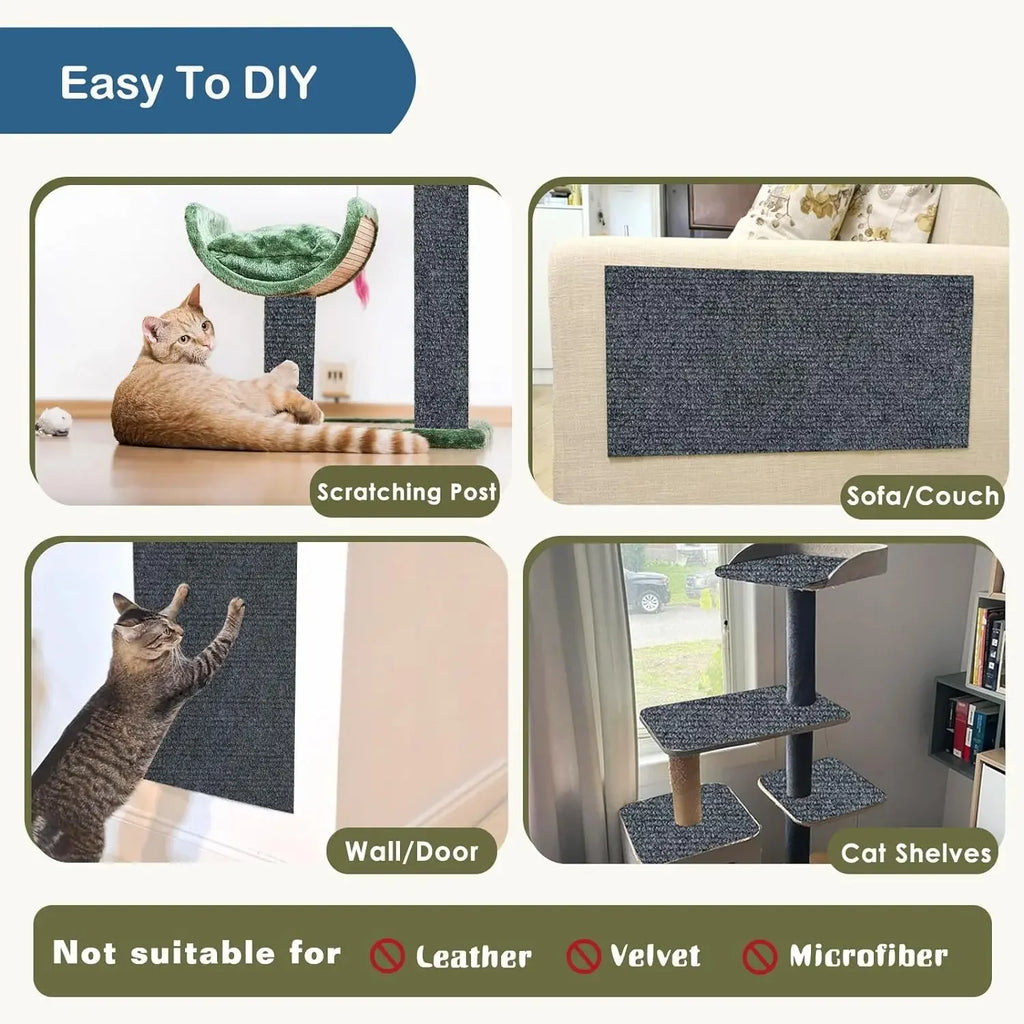 Trimmable Cat Scratch Mat Furniture Protector Carpet