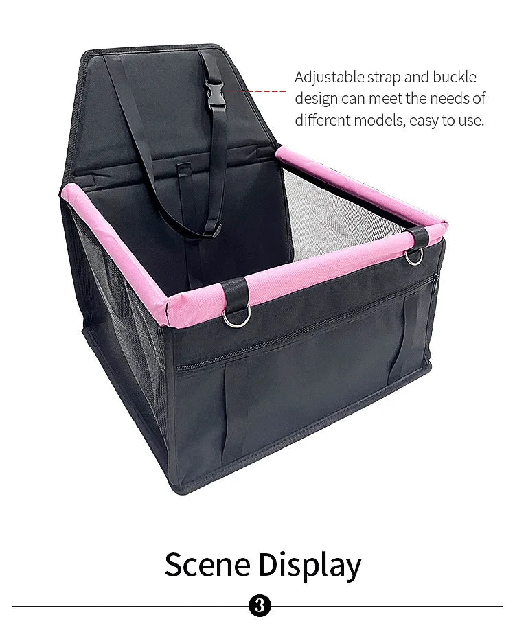 Foldable Dog Car Seat Cover Hammock Harness