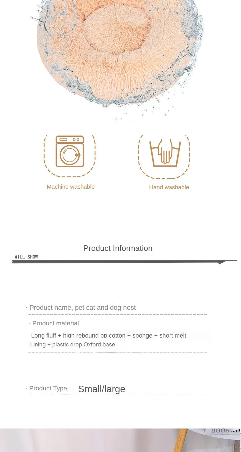 Warm Plush Round Pet Nest for Winter Comfort