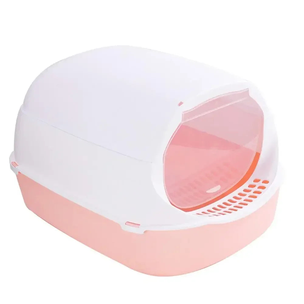 Semi-Enclosed Kitty Sandbox Cat Litter Box
