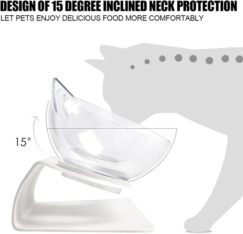 Elevated Tilted Cat Bowl Stand Anti-Slip