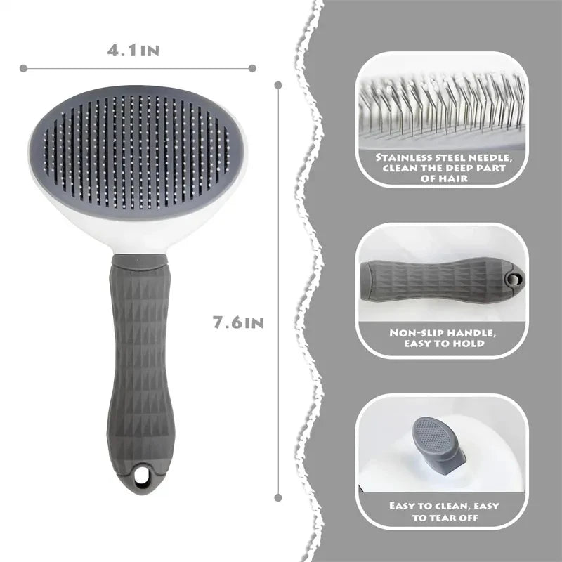 Self-Cleaning Pet Hair Removal Comb Brush
