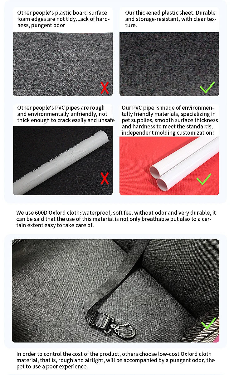 Foldable Dog Car Seat Cover Hammock Harness