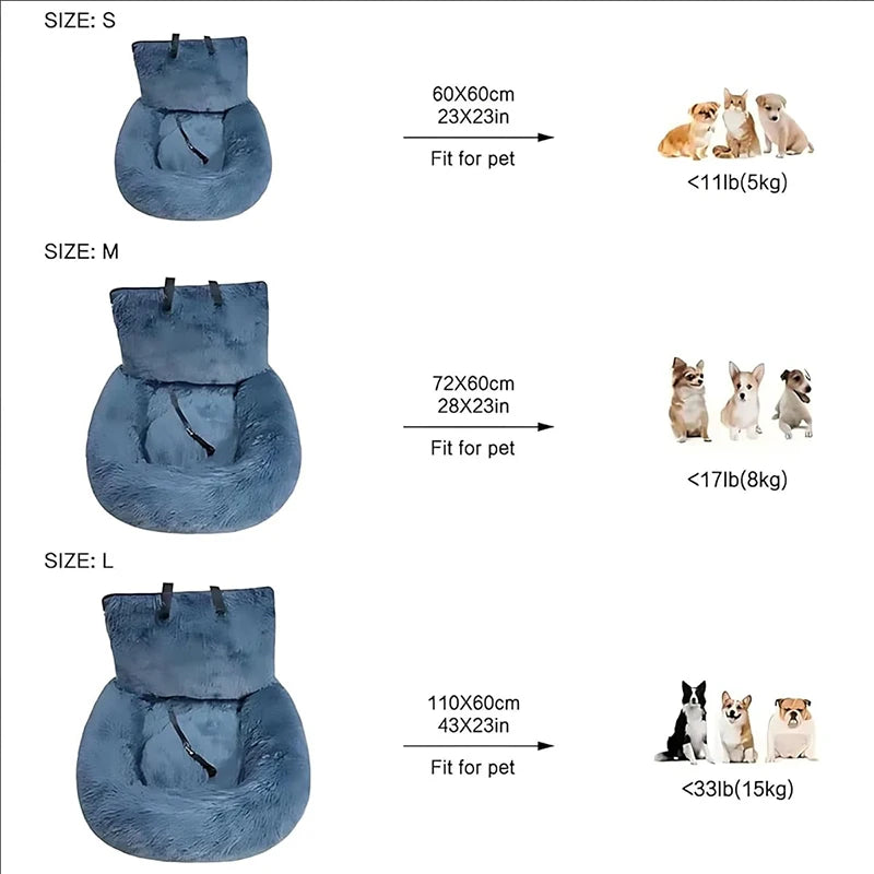 Pelzbarn Fluffy Car Seat Dog Bed Removable