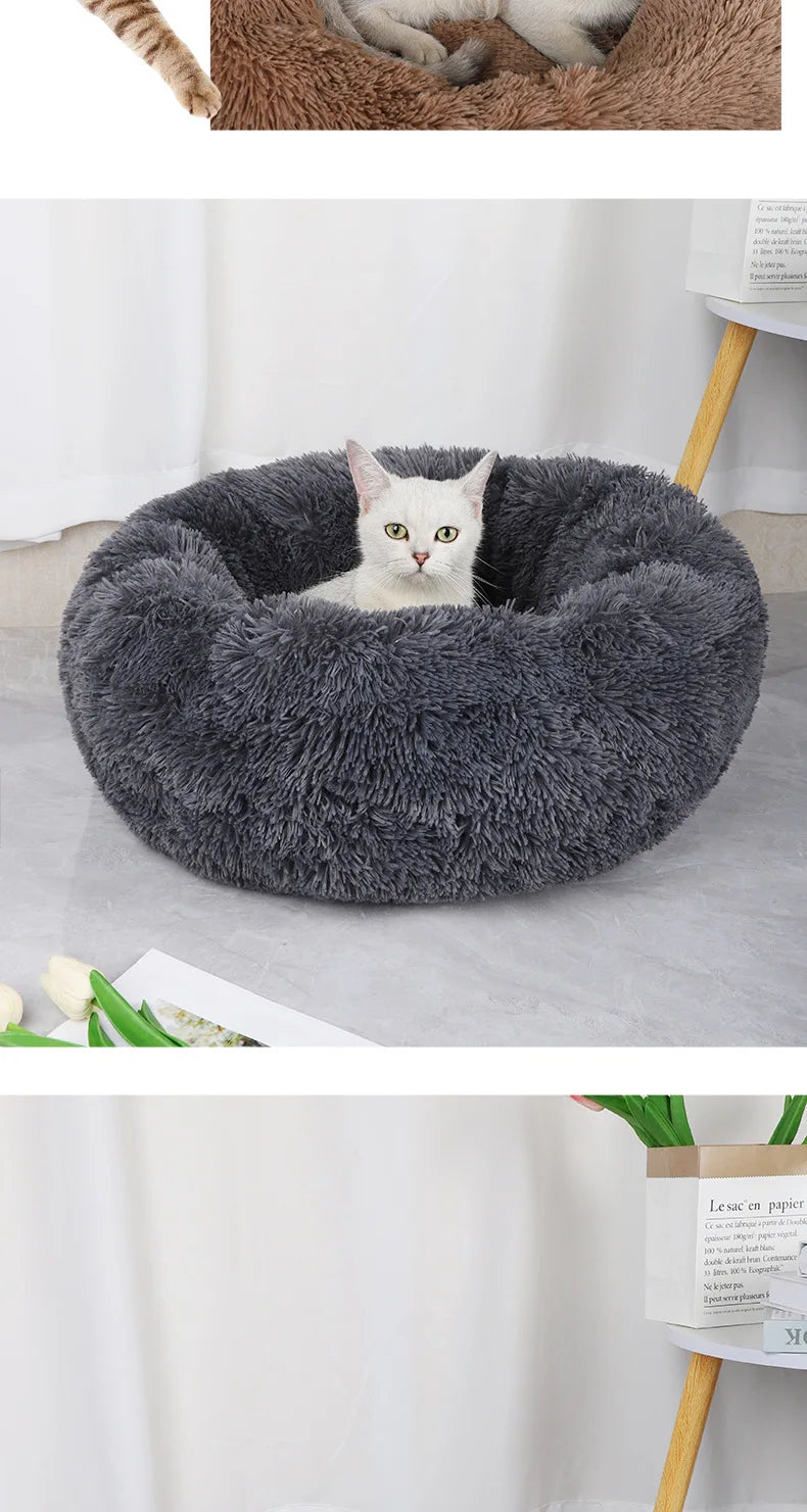 Warm Plush Round Pet Nest for Winter Comfort