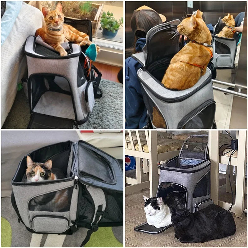 Foldable Expandable Pet Carrier Backpack For Travel