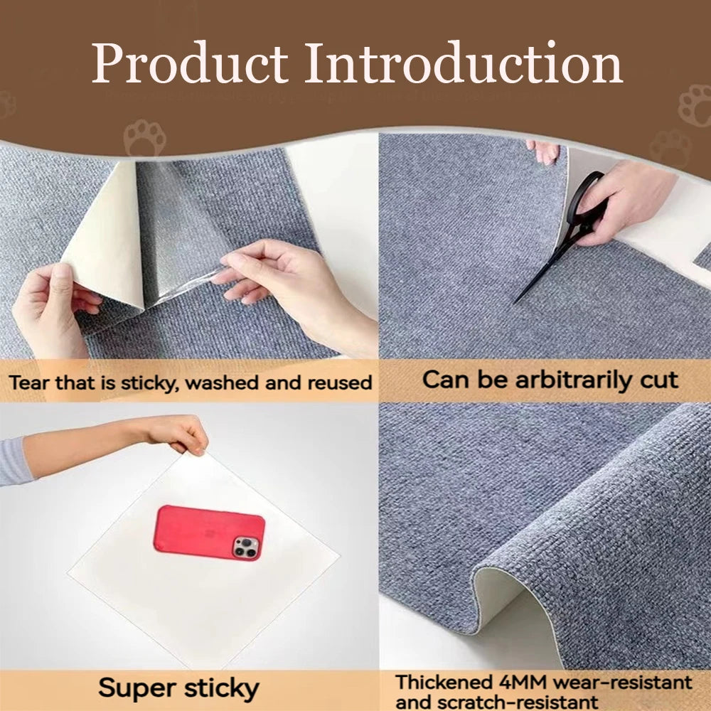 Trimmable Cat Scratch Mat Furniture Protector Carpet