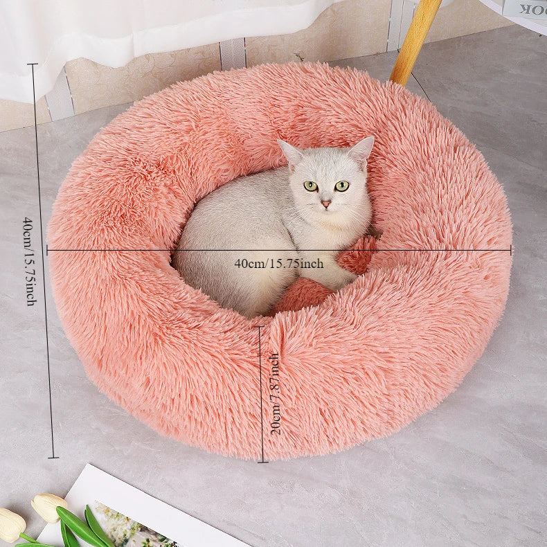 Warm Plush Round Pet Nest for Winter Comfort