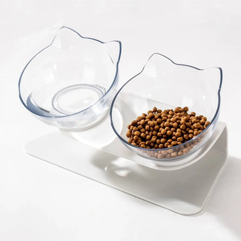 Elevated Tilted Cat Bowl Stand Anti-Slip