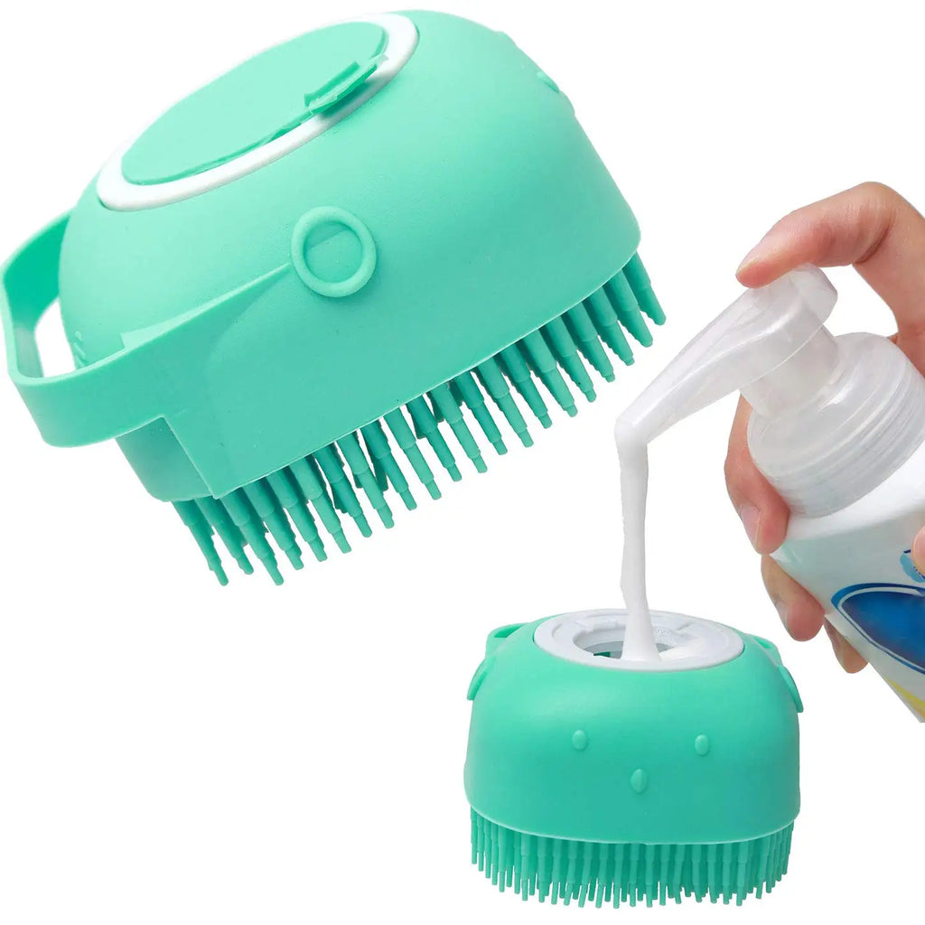 Silicone Pet Shampoo Brush With Dispenser