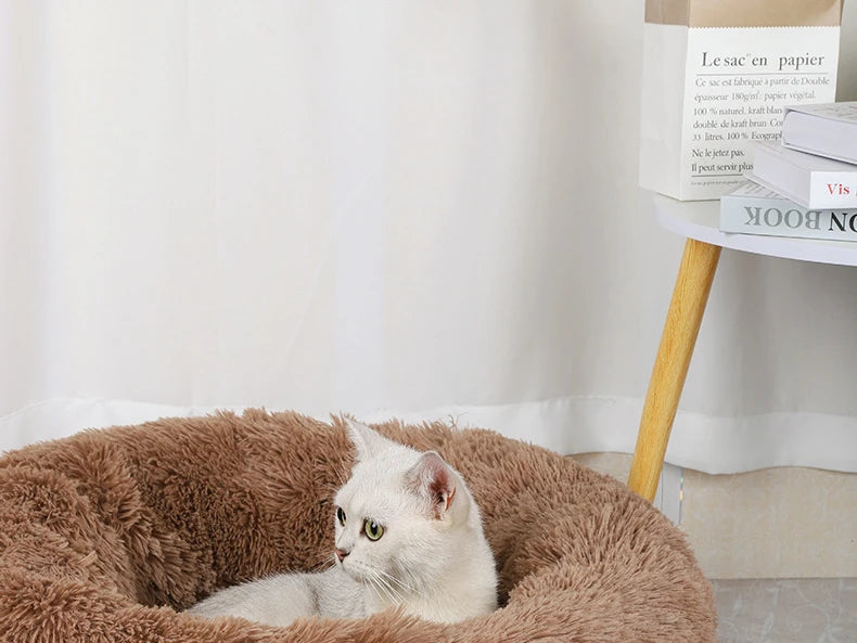 Warm Plush Round Pet Nest for Winter Comfort