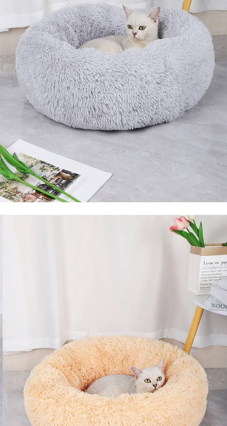 Warm Plush Round Pet Nest for Winter Comfort