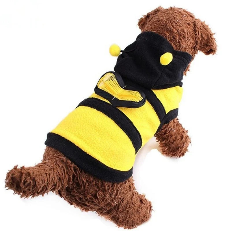 Bee Puppy Coat Fleece Hoodie Pet Apparel