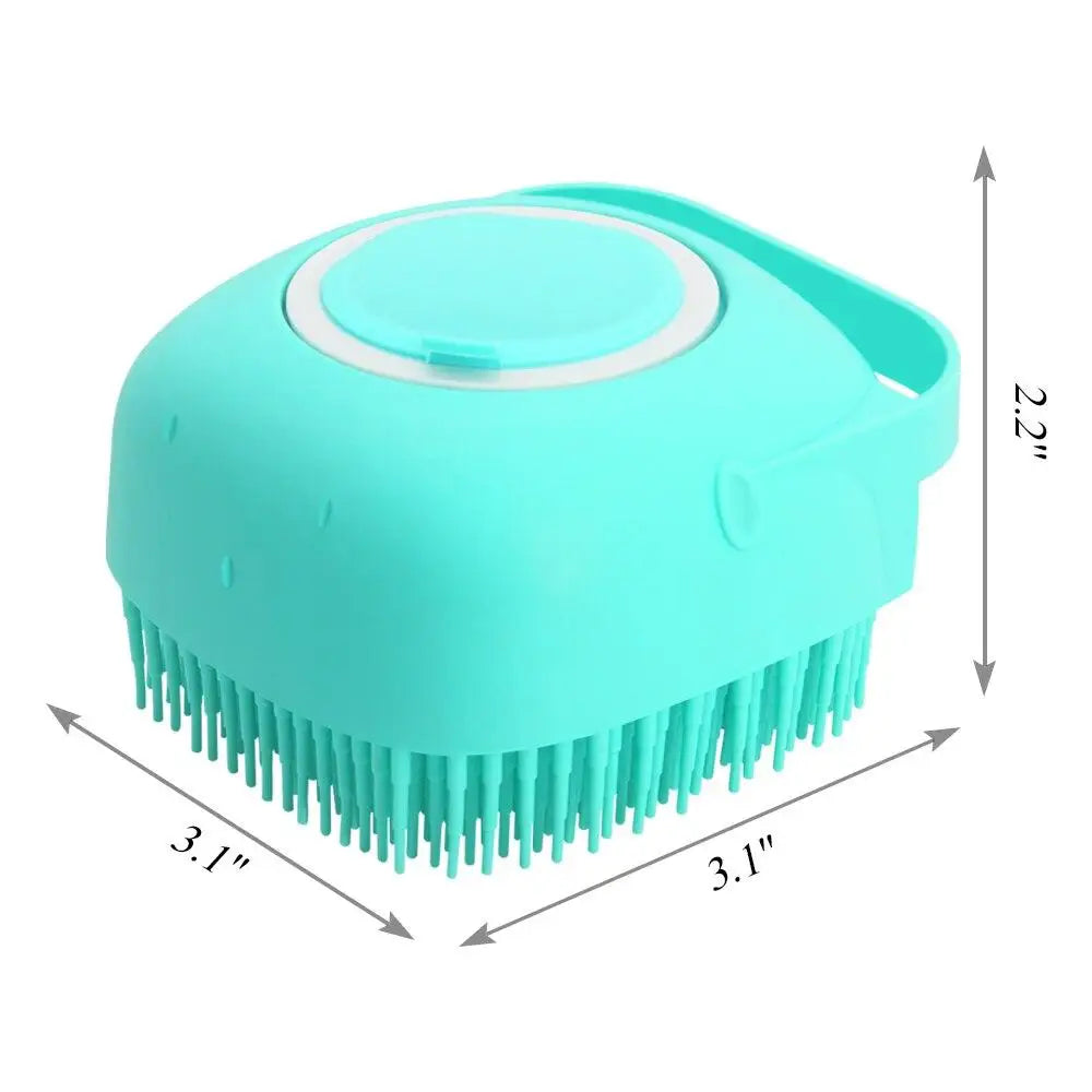 Silicone Pet Shampoo Brush With Dispenser