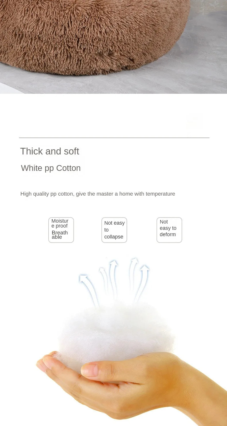 Warm Plush Round Pet Nest for Winter Comfort