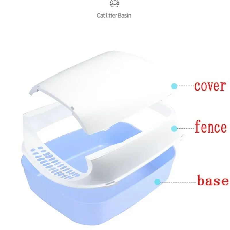 Semi-Enclosed Kitty Sandbox Cat Litter Box