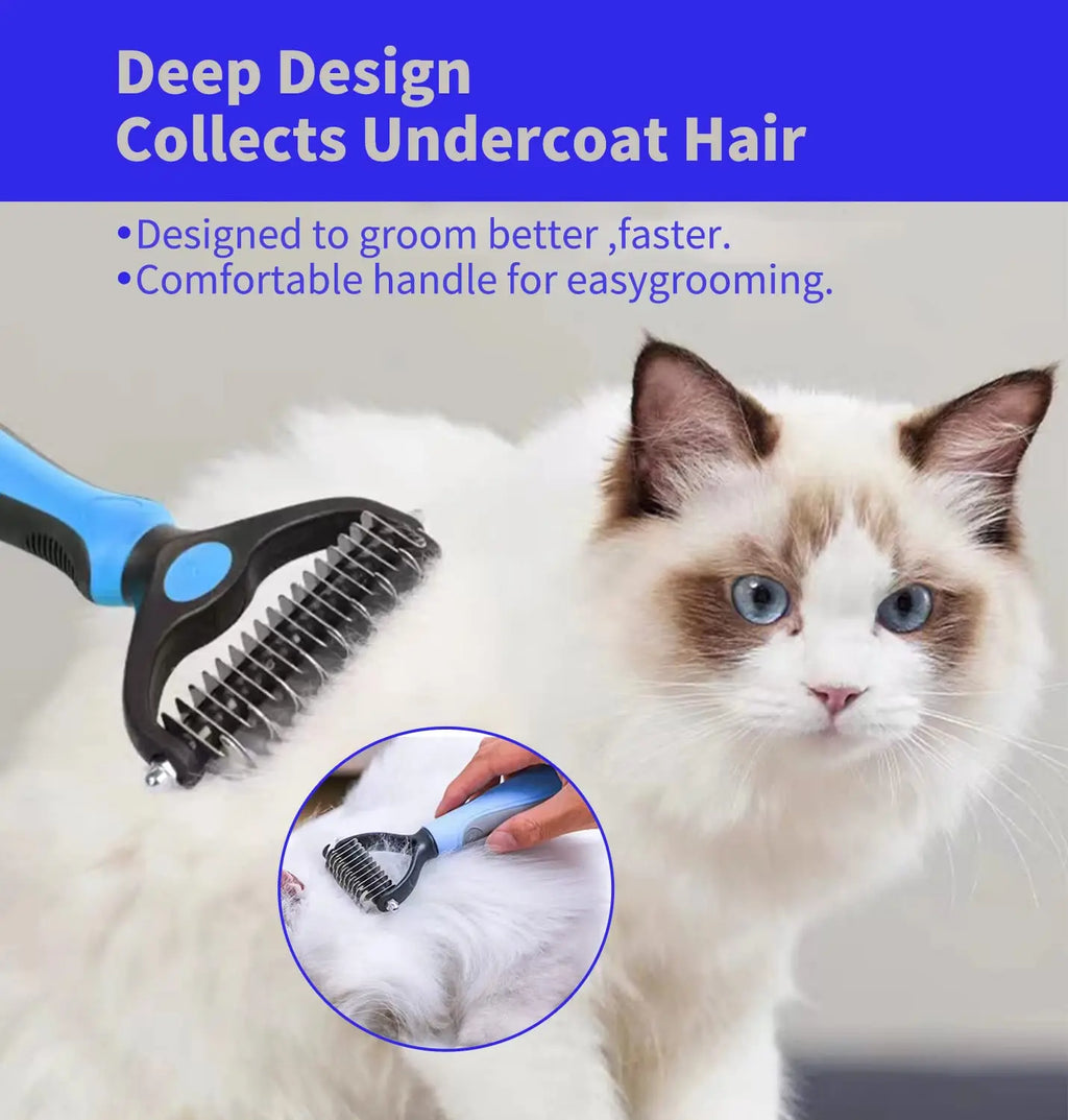 Professional Pet Deshedding Brush Fur Remover
