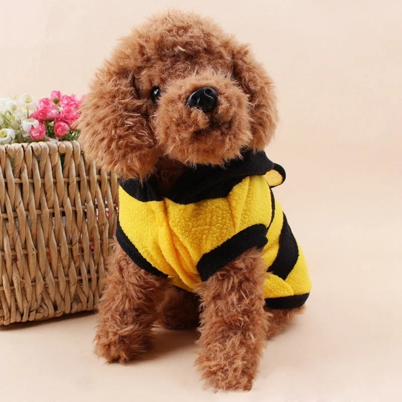 Bee Puppy Coat Fleece Hoodie Pet Apparel
