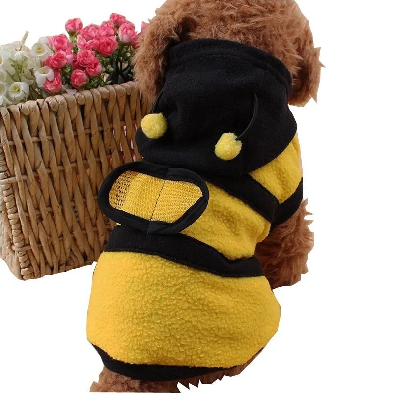 Bee Puppy Coat Fleece Hoodie Pet Apparel