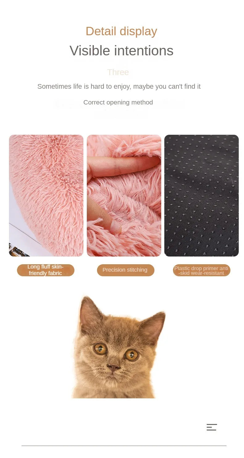 Warm Plush Round Pet Nest for Winter Comfort