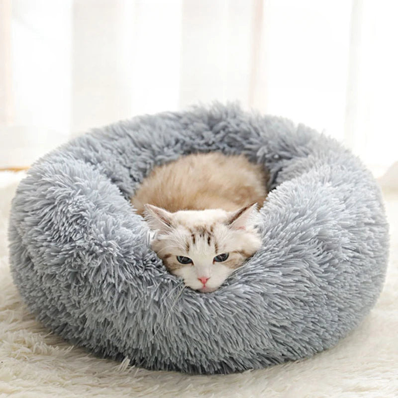 Warm Plush Round Pet Nest for Winter Comfort