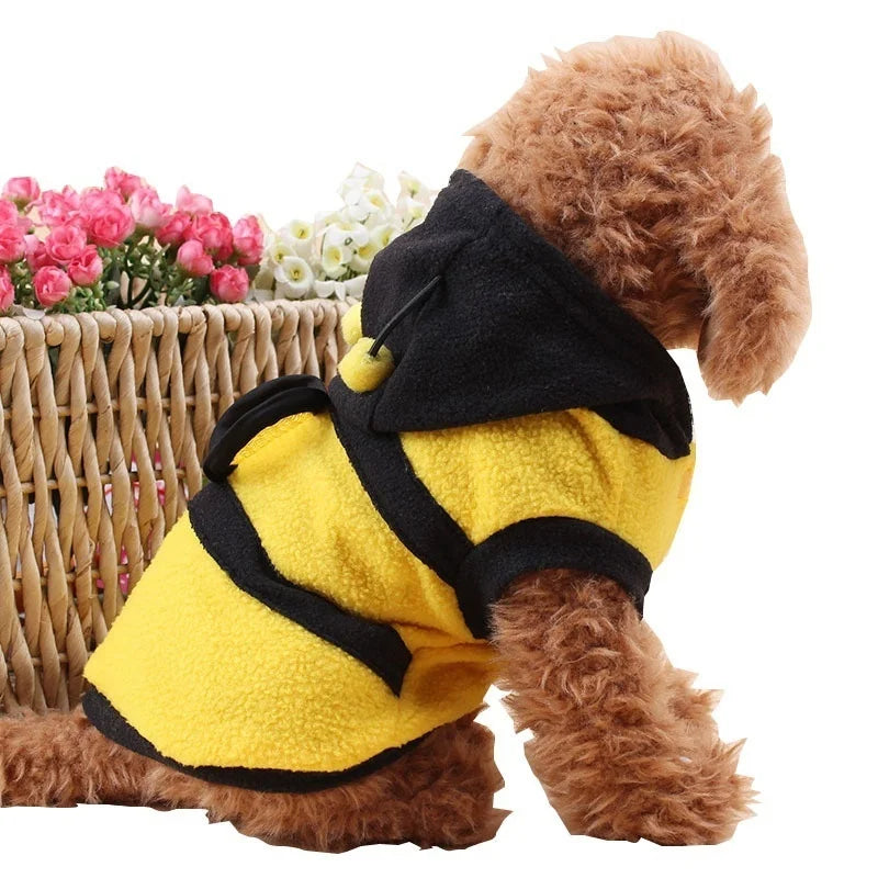 Bee Puppy Coat Fleece Hoodie Pet Apparel