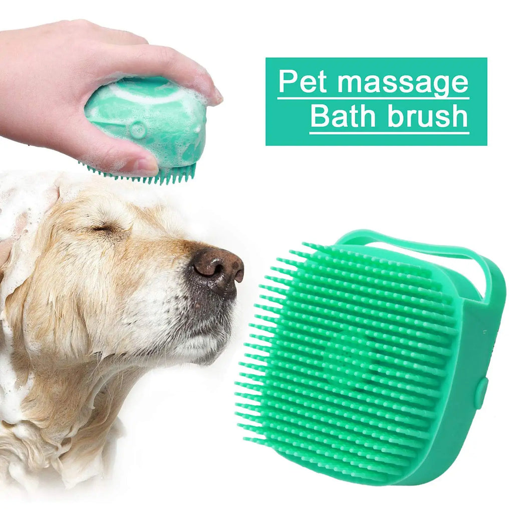 Silicone Pet Shampoo Brush With Dispenser