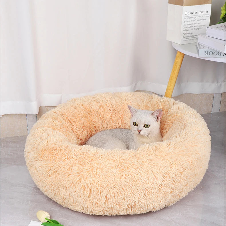 Warm Plush Round Pet Nest for Winter Comfort