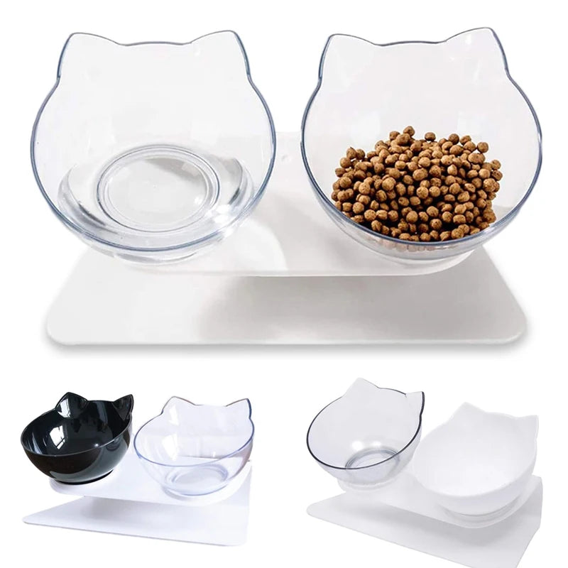 Elevated Tilted Cat Bowl Stand Anti-Slip